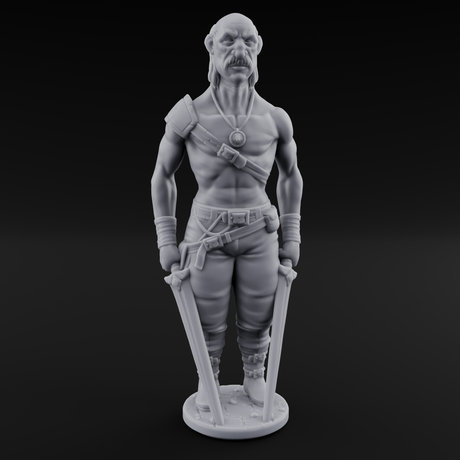Suns Out Guns Out Human Mercenaries Miniature for Dungeons and Dragons, Pathfinder or other TTRPGs