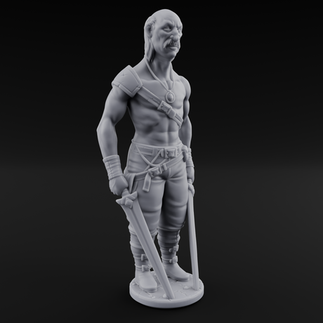 Suns Out Guns Out Human Mercenaries Miniature for Dungeons and Dragons, Pathfinder or other TTRPGs