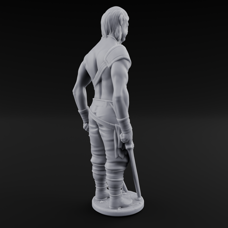 Suns Out Guns Out Human Mercenary B Miniature for Dungeons and Dragons, Pathfinder or other TTRPGs