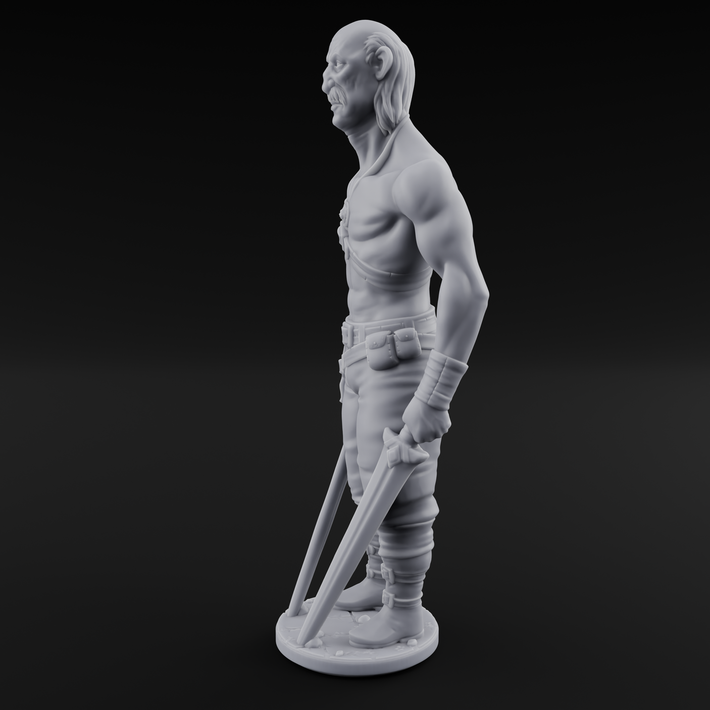 Suns Out Guns Out Human Mercenary B Miniature for Dungeons and Dragons, Pathfinder or other TTRPGs