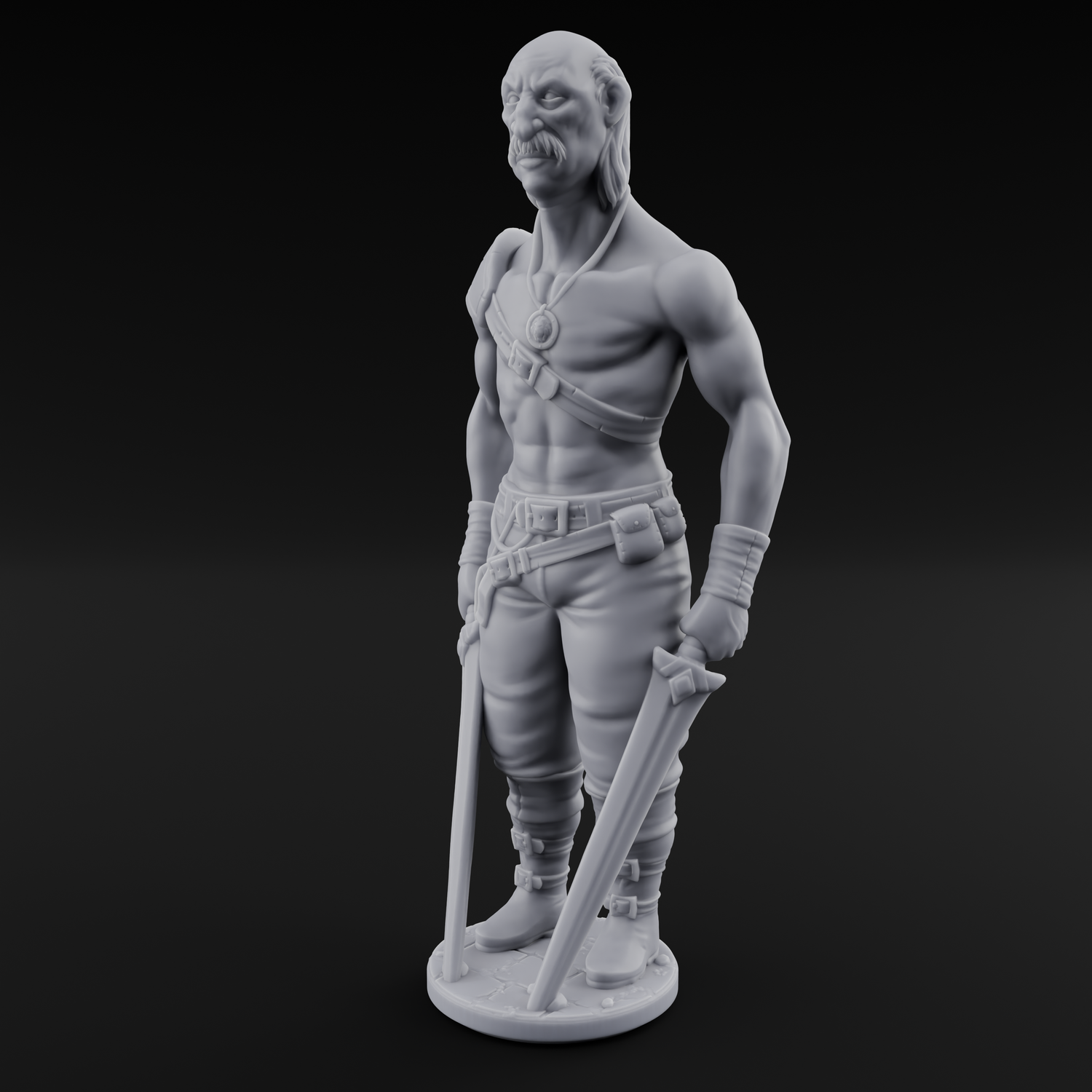 Suns Out Guns Out Human Mercenary B Miniature for Dungeons and Dragons, Pathfinder or other TTRPGs
