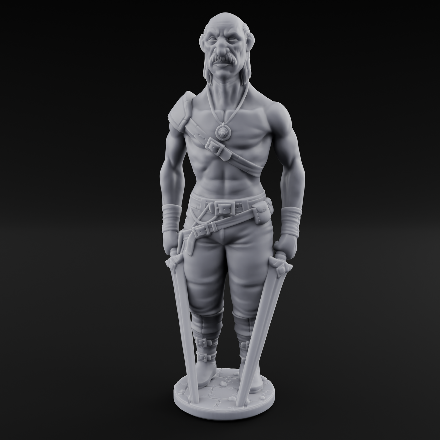 Suns Out Guns Out Human Mercenary B Miniature for Dungeons and Dragons, Pathfinder or other TTRPGs