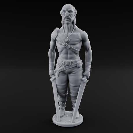 Suns Out Guns Out Human Mercenary B Miniature for Dungeons and Dragons, Pathfinder or other TTRPGs