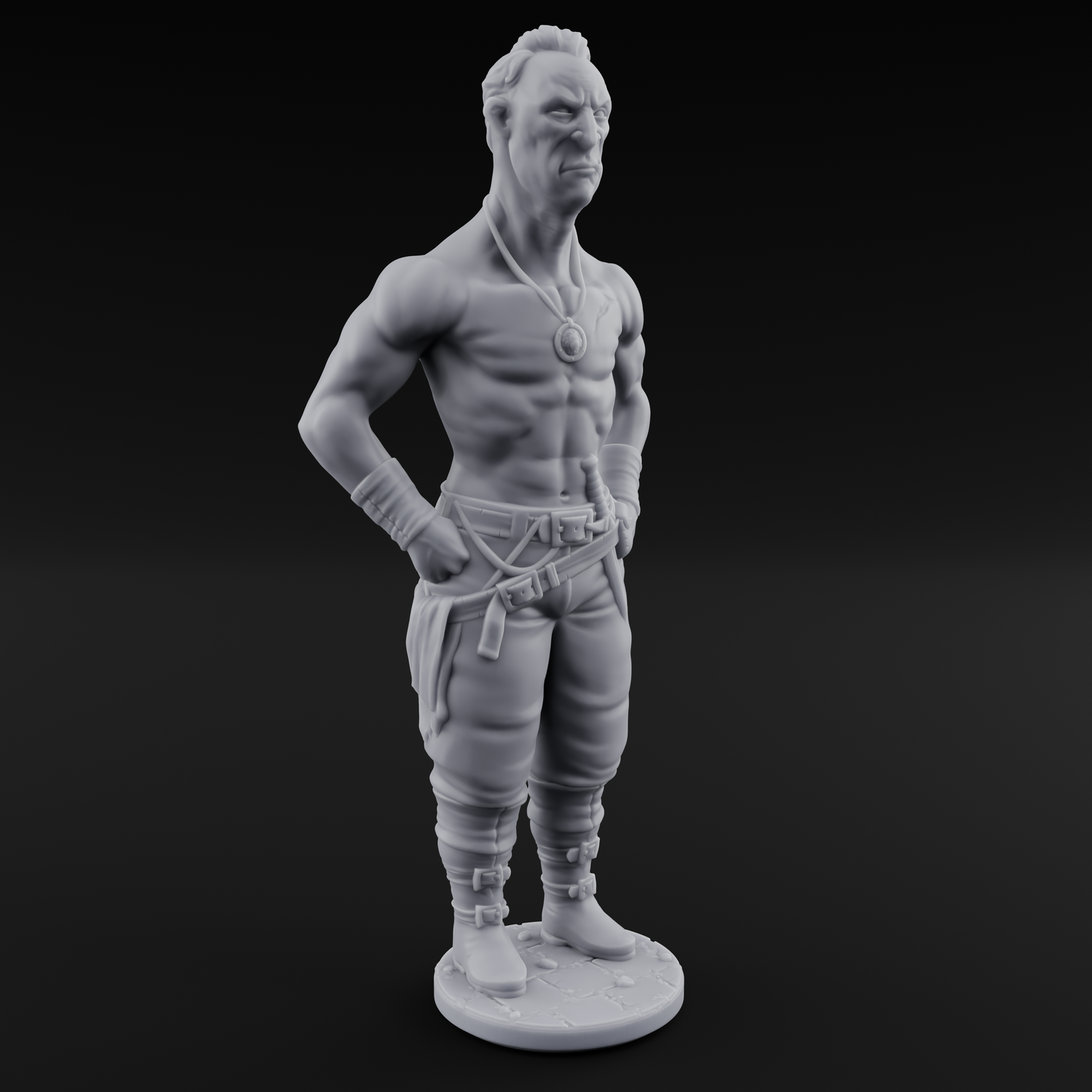 Suns Out Guns Out Human Mercenaries Miniature for Dungeons and Dragons, Pathfinder or other TTRPGs
