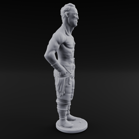 Suns Out Guns Out Human Mercenary C Miniature for Dungeons and Dragons, Pathfinder or other TTRPGs