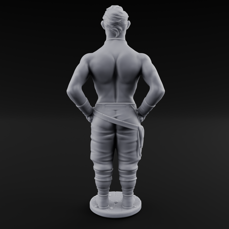 Suns Out Guns Out Human Mercenary C Miniature for Dungeons and Dragons, Pathfinder or other TTRPGs