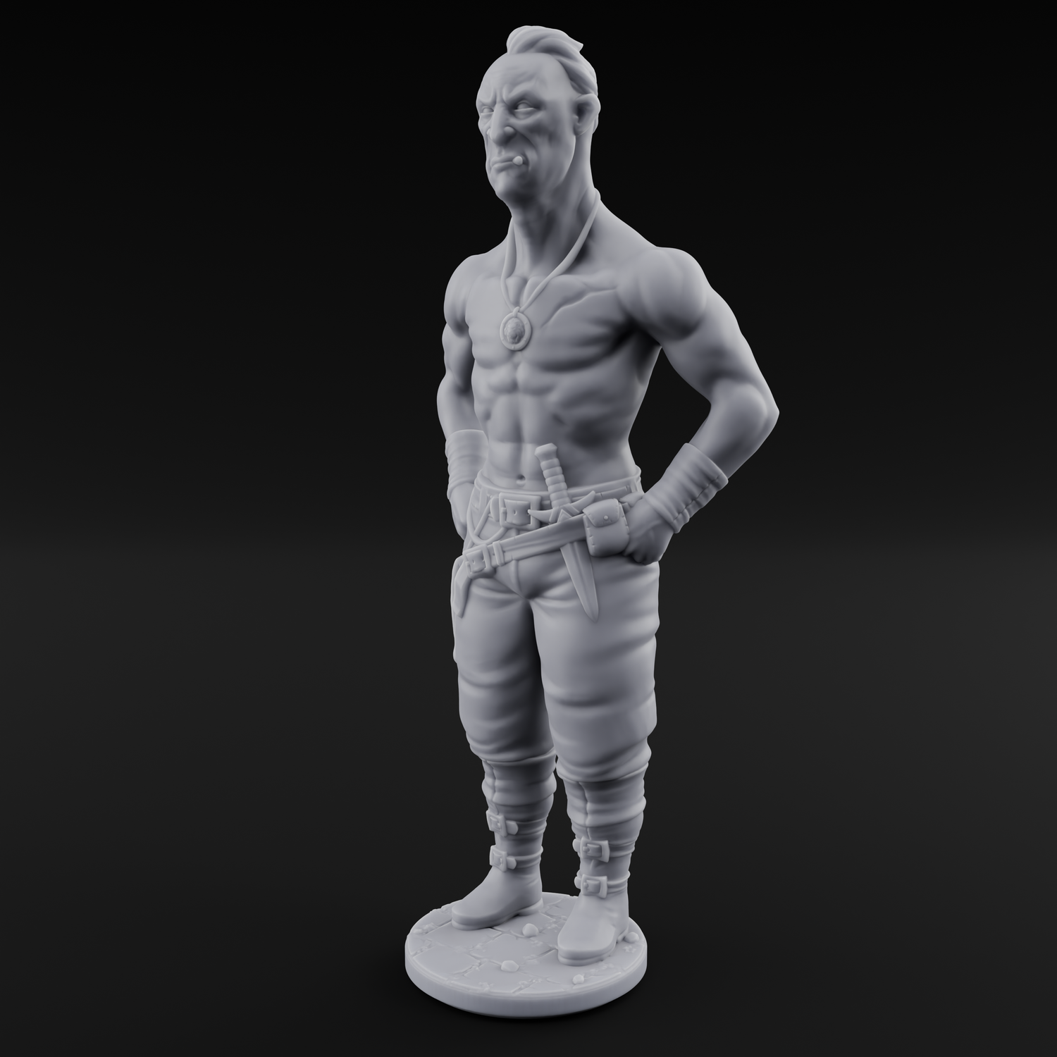 Suns Out Guns Out Human Mercenary C Miniature for Dungeons and Dragons, Pathfinder or other TTRPGs