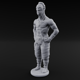 Suns Out Guns Out Human Mercenary C Miniature for Dungeons and Dragons, Pathfinder or other TTRPGs