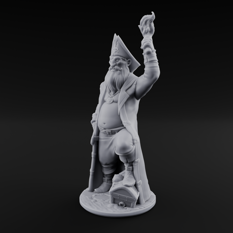 Belly Out Treasure Hunting Human Pirate Captain Miniature for Dungeons and Dragons, Pathfinder or other TTRPGs