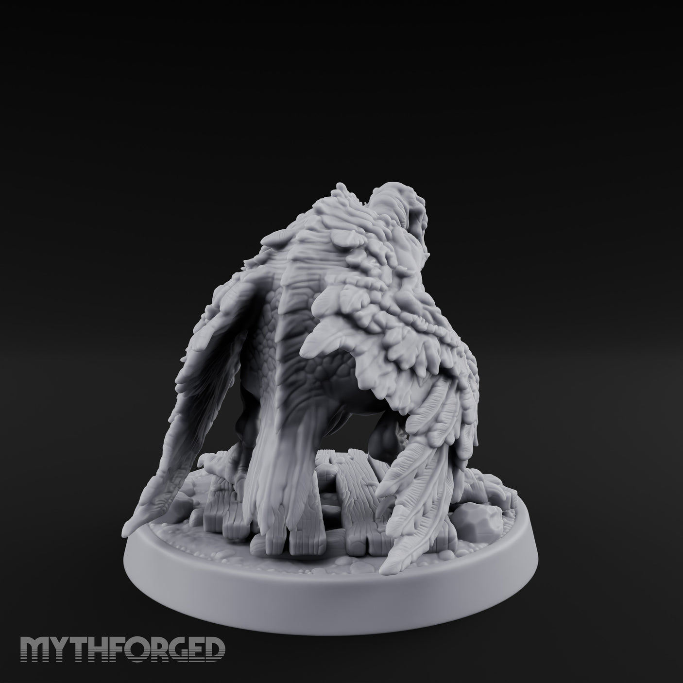 Hunched Rotting Zombie Vulture Miniature for Dungeons and Dragons, Pathfinder or other TTRPGs