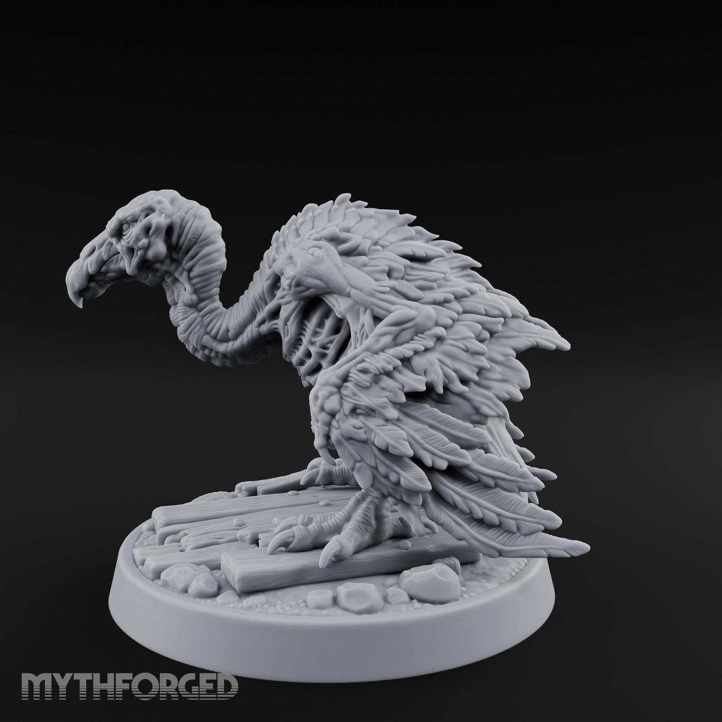 Hunched Rotting Zombie Vulture Miniature for Dungeons and Dragons, Pathfinder or other TTRPGs