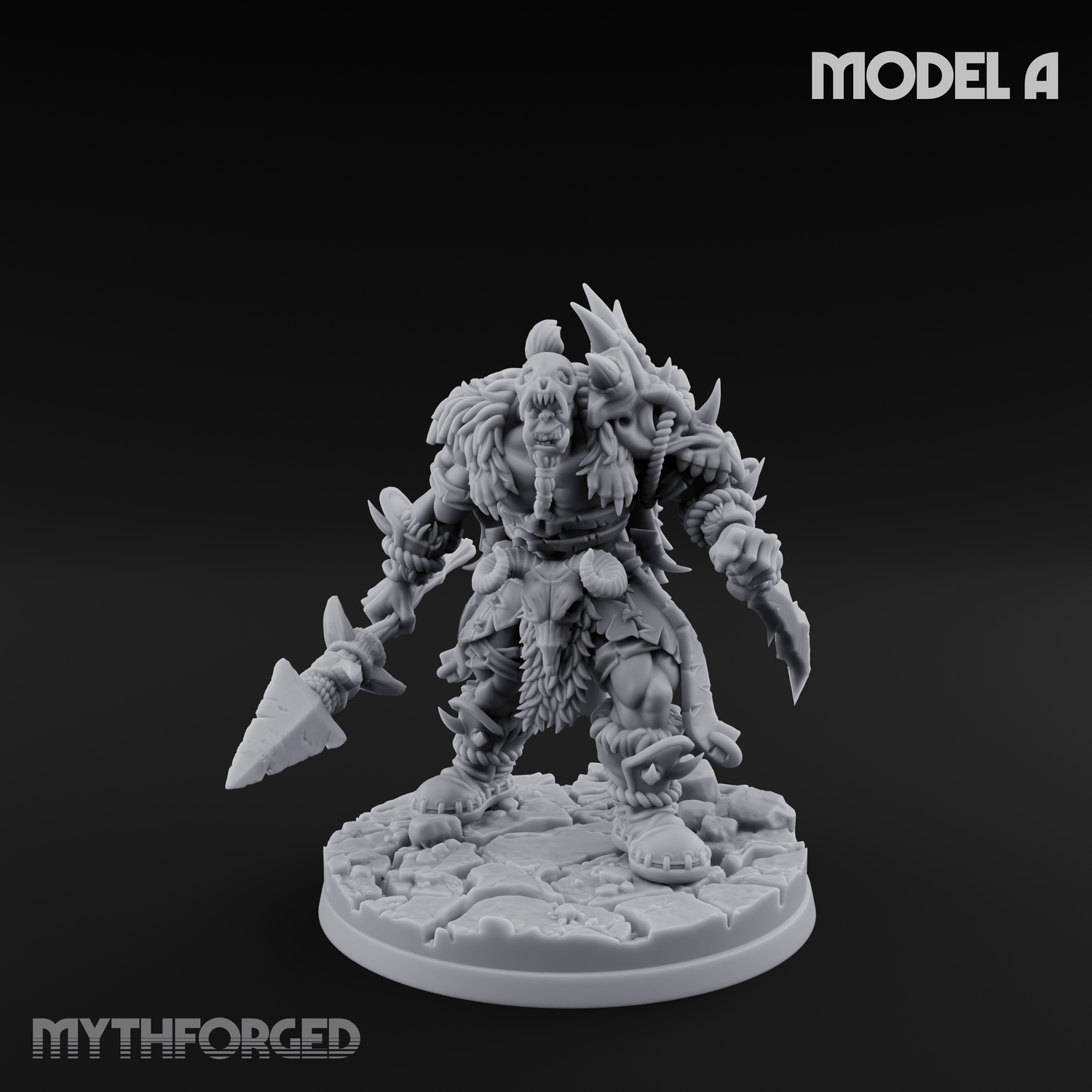 Spikes Bristling Aggressive Orc Hunters Miniature for Dungeons and Dragons, Pathfinder or other TTRPGs