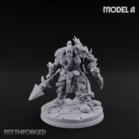 Spikes Bristling Aggressive Orc Hunters A Miniature for Dungeons and Dragons, Pathfinder or other TTRPGs