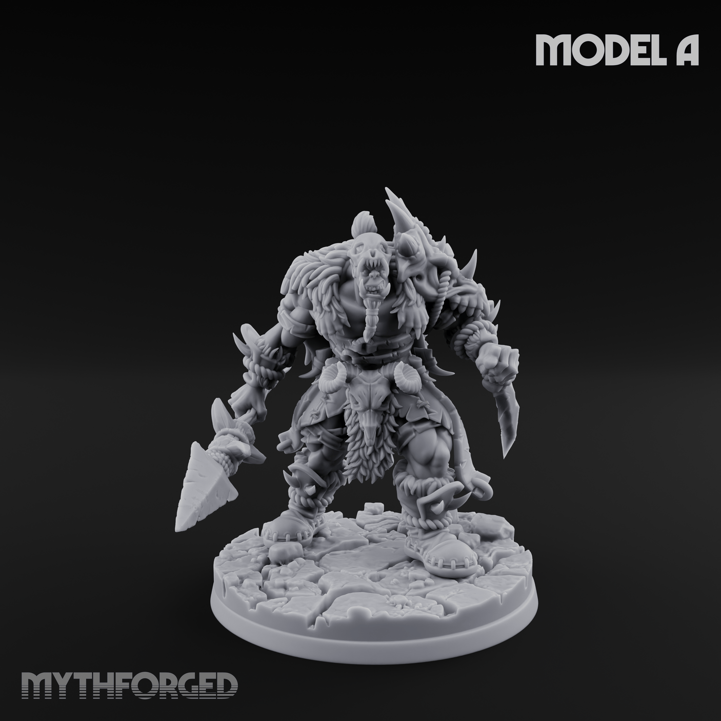Spikes Bristling Aggressive Orc Hunters Miniature for Dungeons and Dragons, Pathfinder or other TTRPGs