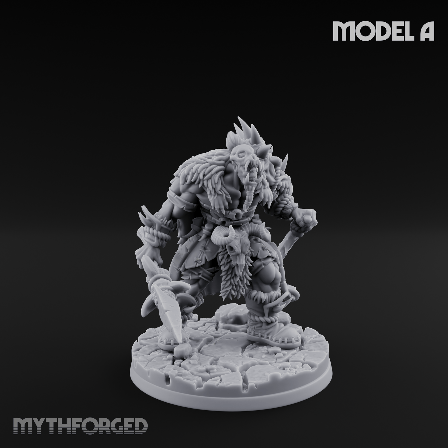 Spikes Bristling Aggressive Orc Hunters Miniature for Dungeons and Dragons, Pathfinder or other TTRPGs