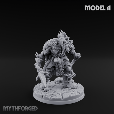 Spikes Bristling Aggressive Orc Hunters A Miniature for Dungeons and Dragons, Pathfinder or other TTRPGs