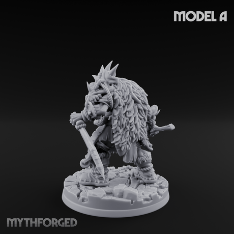 Spikes Bristling Aggressive Orc Hunters A Miniature for Dungeons and Dragons, Pathfinder or other TTRPGs