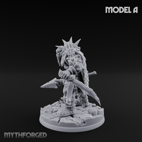 Spikes Bristling Aggressive Orc Hunters A Miniature for Dungeons and Dragons, Pathfinder or other TTRPGs