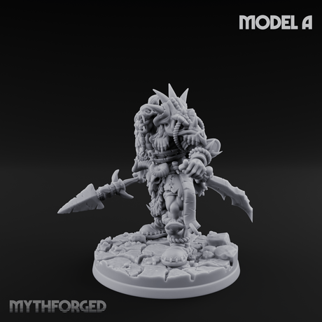 Spikes Bristling Aggressive Orc Hunters A Miniature for Dungeons and Dragons, Pathfinder or other TTRPGs