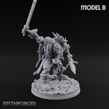 Spikes Bristling Aggressive Orc Hunters B Miniature for Dungeons and Dragons, Pathfinder or other TTRPGs