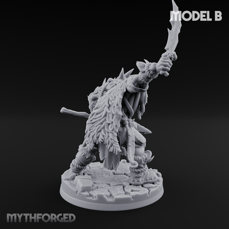 Spikes Bristling Aggressive Orc Hunters B Miniature for Dungeons and Dragons, Pathfinder or other TTRPGs
