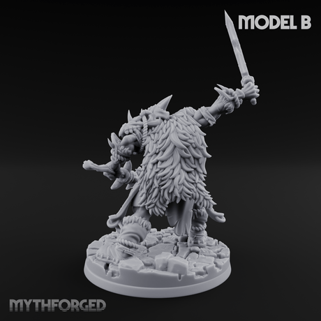Spikes Bristling Aggressive Orc Hunters B Miniature for Dungeons and Dragons, Pathfinder or other TTRPGs