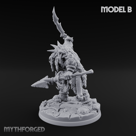Spikes Bristling Aggressive Orc Hunters B Miniature for Dungeons and Dragons, Pathfinder or other TTRPGs