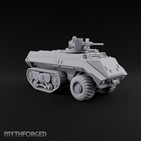 Half Wheels, Half Tracks Sci-Fi Armoured Half-Track Vehicle with Gunner — Gunner Head 1