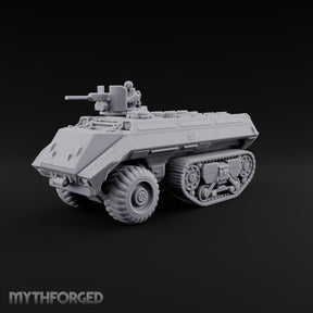 Half Wheels, Half Tracks Sci-Fi Armoured Half-Track Vehicle with Gunner — Gunner Head 1