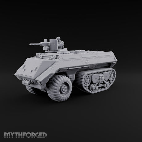 Half Wheels, Half Tracks Sci-Fi Armoured Half-Track Vehicle with Gunner — Gunner Head 1