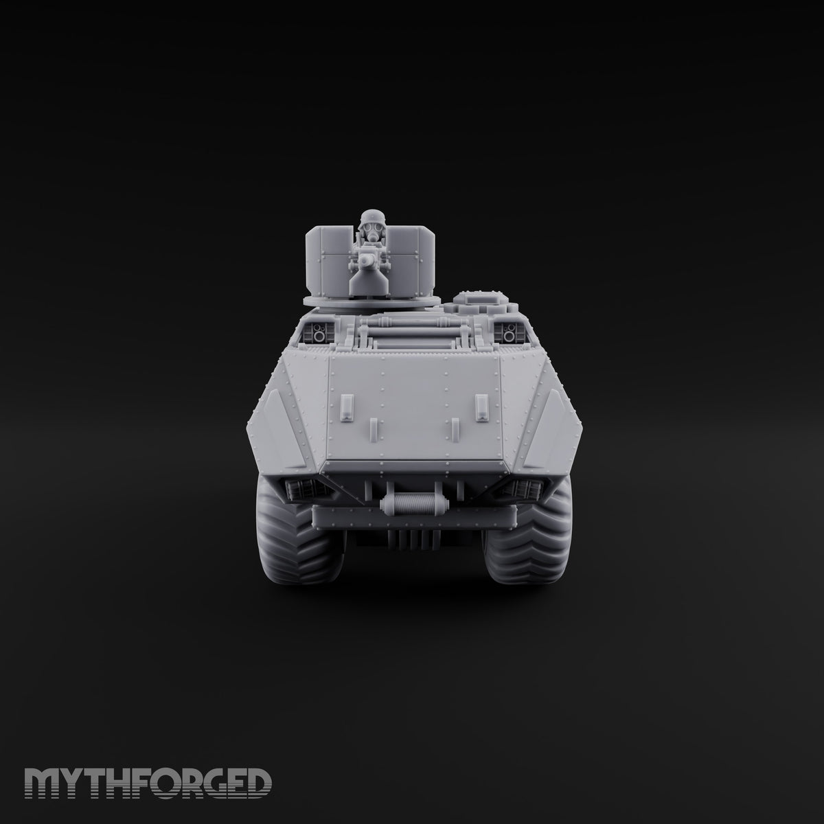 Half Wheels, Half Tracks Sci-Fi Armoured Half-Track Vehicle with Gunner — Gunner Head 2