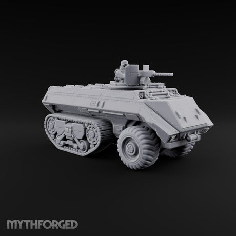 Half Wheels, Half Tracks Sci-Fi Armoured Half-Track Vehicle with Gunner — Gunner Head 2