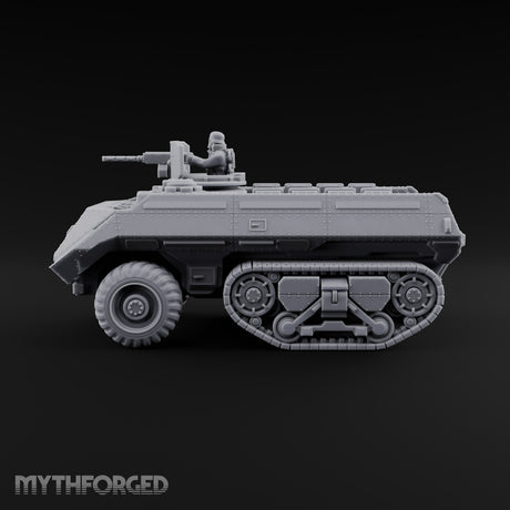Half Wheels, Half Tracks Sci-Fi Armoured Half-Track Vehicle with Gunner — Gunner Head 2