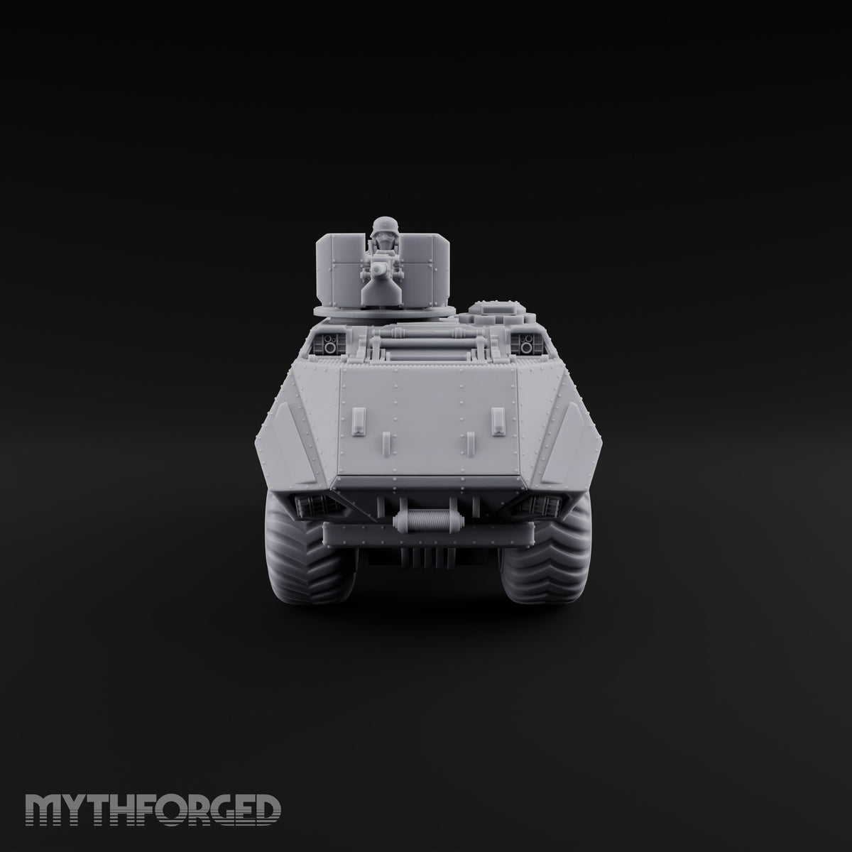 Half Wheels, Half Tracks Sci-Fi Armoured Half-Track Vehicle with Gunner — Gunner Head 3
