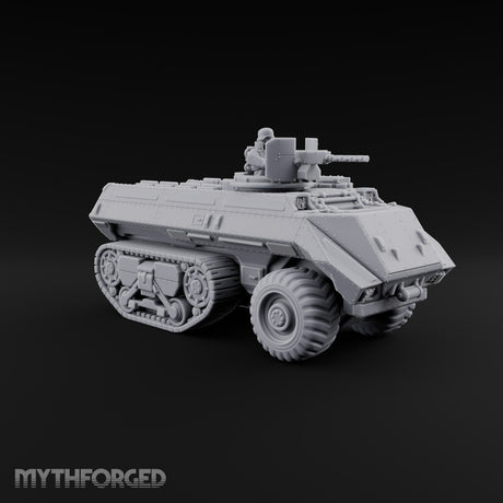 Half Wheels, Half Tracks Sci-Fi Armoured Half-Track Vehicle with Gunner — Gunner Head 3