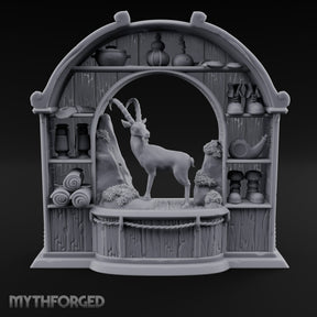 Ibex-Display Rope-Trimmed Adventurer's Shop Front Miniature for Dungeons and Dragons, Pathfinder or other TTRPGs