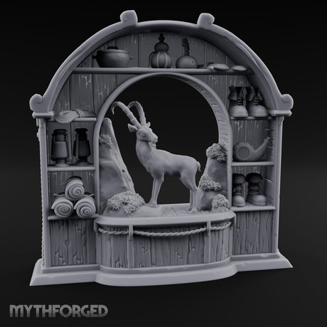 Ibex-Display Rope-Trimmed Adventurer's Shop Front Miniature for Dungeons and Dragons, Pathfinder or other TTRPGs