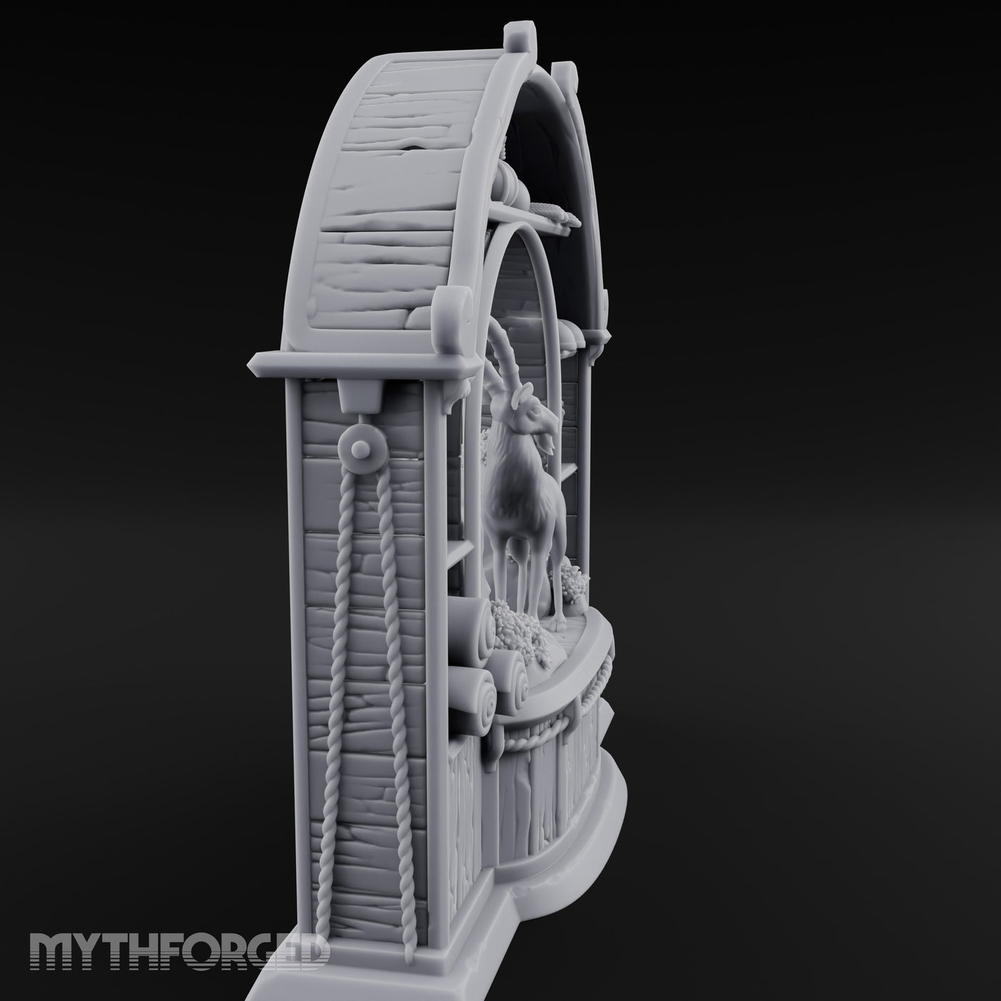 Ibex-Display Rope-Trimmed Adventurer's Shop Front Miniature for Dungeons and Dragons, Pathfinder or other TTRPGs