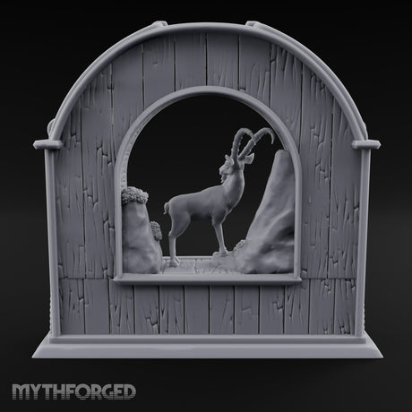 Ibex-Display Rope-Trimmed Adventurer's Shop Front Miniature for Dungeons and Dragons, Pathfinder or other TTRPGs