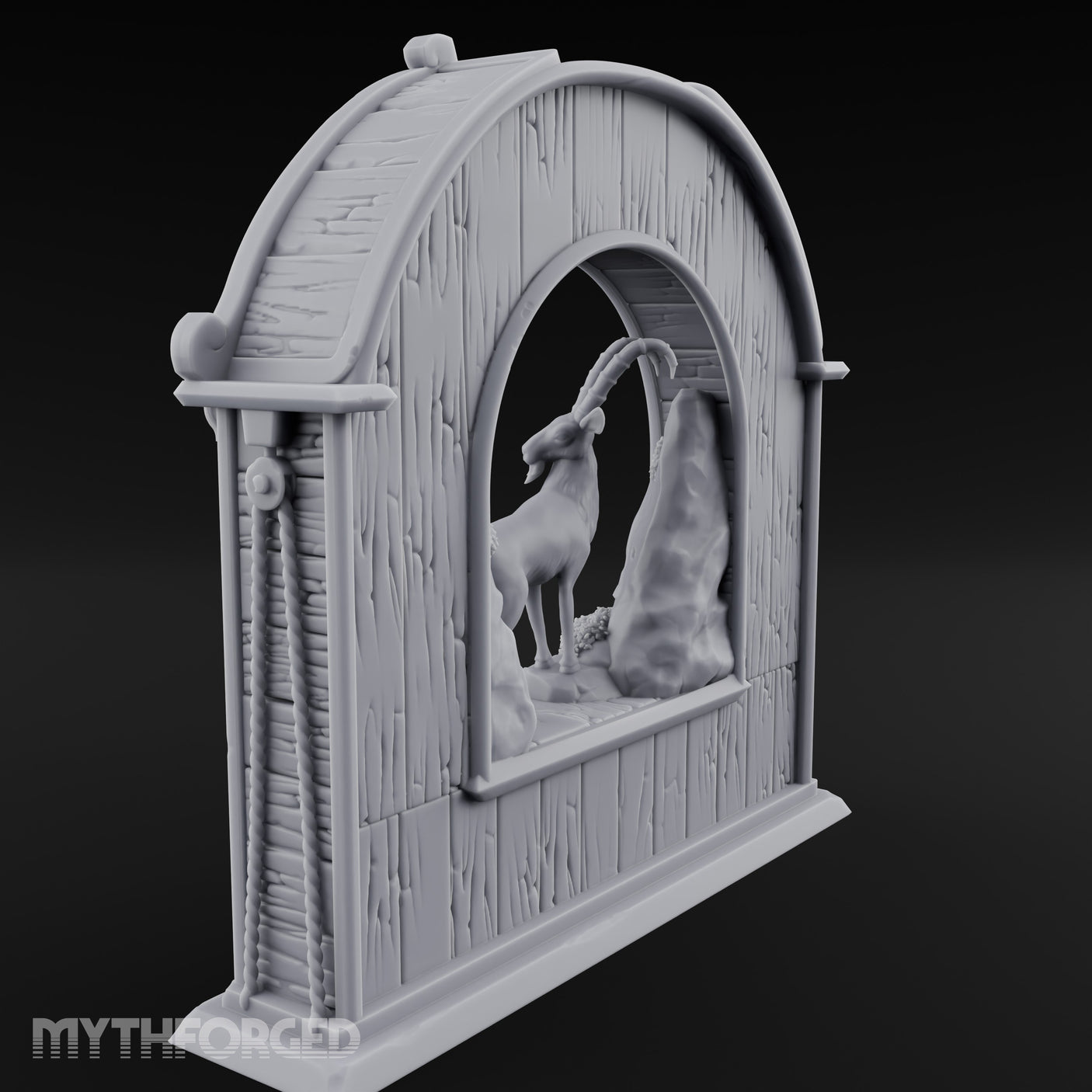 Ibex-Display Rope-Trimmed Adventurer's Shop Front Miniature for Dungeons and Dragons, Pathfinder or other TTRPGs