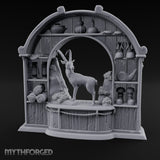 Ibex-Display Rope-Trimmed Adventurer's Shop Front Miniature for Dungeons and Dragons, Pathfinder or other TTRPGs