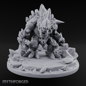 Jagged Awakening Ice Golem Sentinel Miniature for Dungeons and Dragons, Pathfinder or other TTRPGs