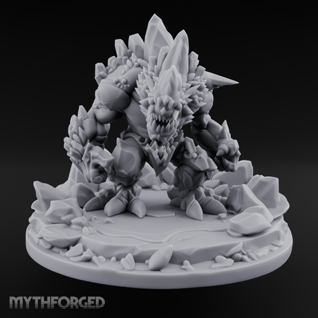 Jagged Awakening Ice Golem Sentinel Miniature for Dungeons and Dragons, Pathfinder or other TTRPGs