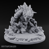 Jagged Awakening Ice Golem Sentinel Miniature for Dungeons and Dragons, Pathfinder or other TTRPGs