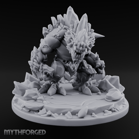 Jagged Awakening Ice Golem Sentinel Miniature for Dungeons and Dragons, Pathfinder or other TTRPGs