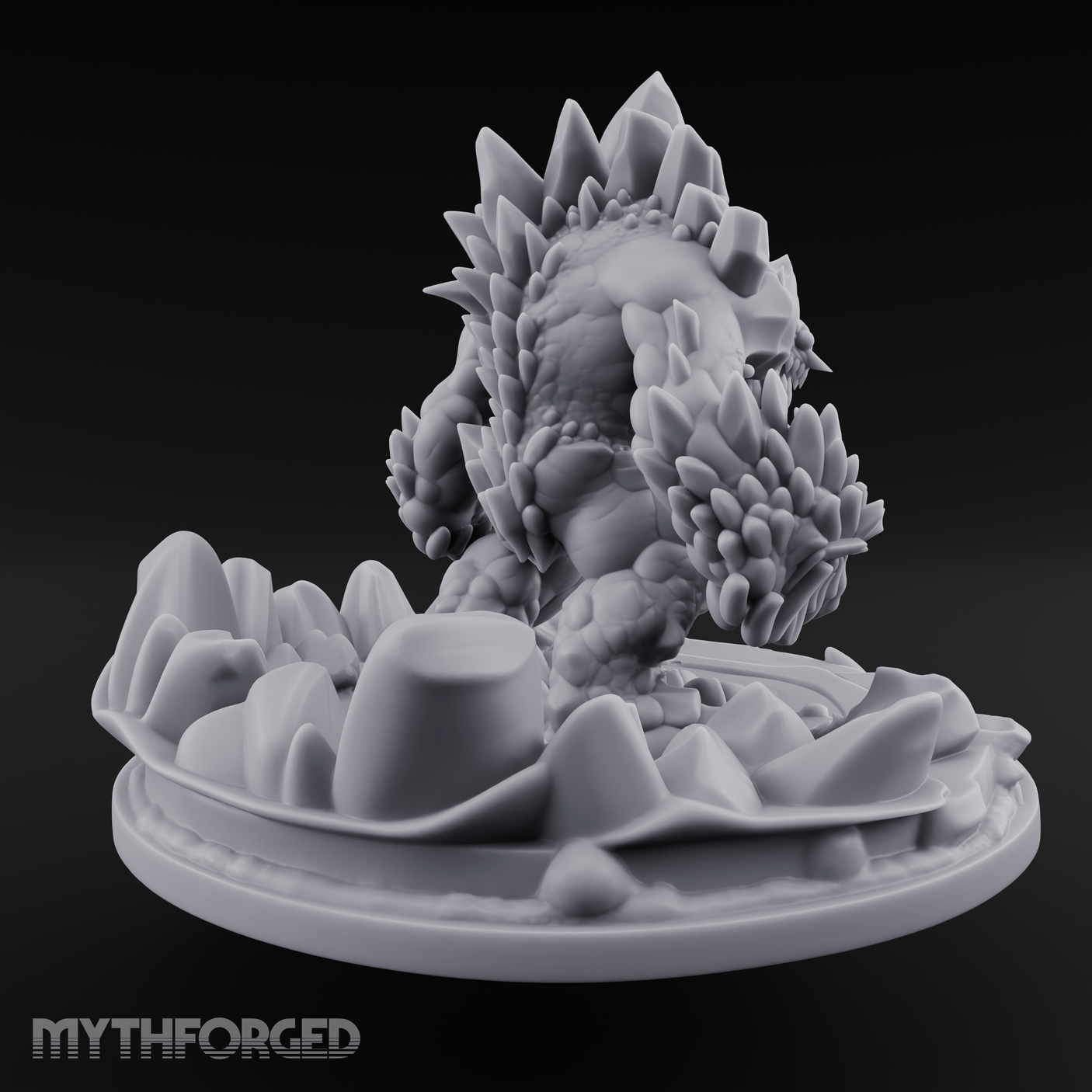 Jagged Awakening Ice Golem Sentinel Miniature for Dungeons and Dragons, Pathfinder or other TTRPGs