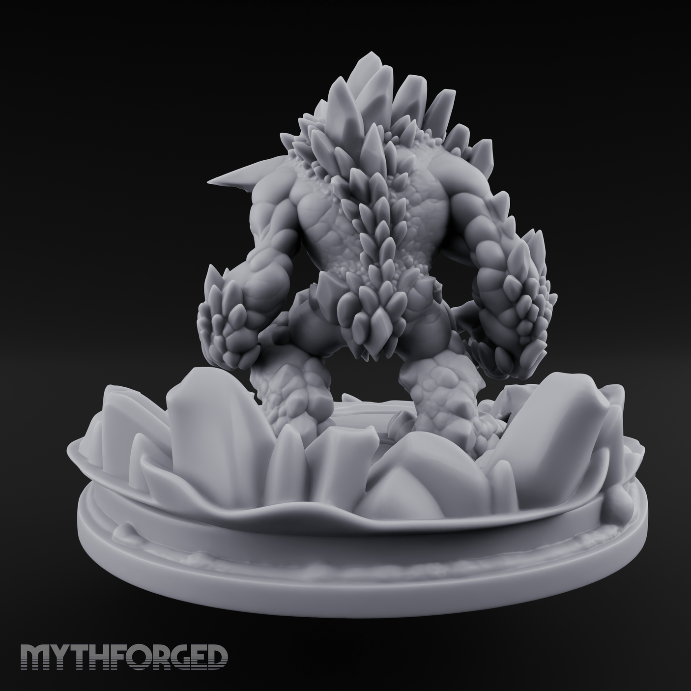Jagged Awakening Ice Golem Sentinel Miniature for Dungeons and Dragons, Pathfinder or other TTRPGs