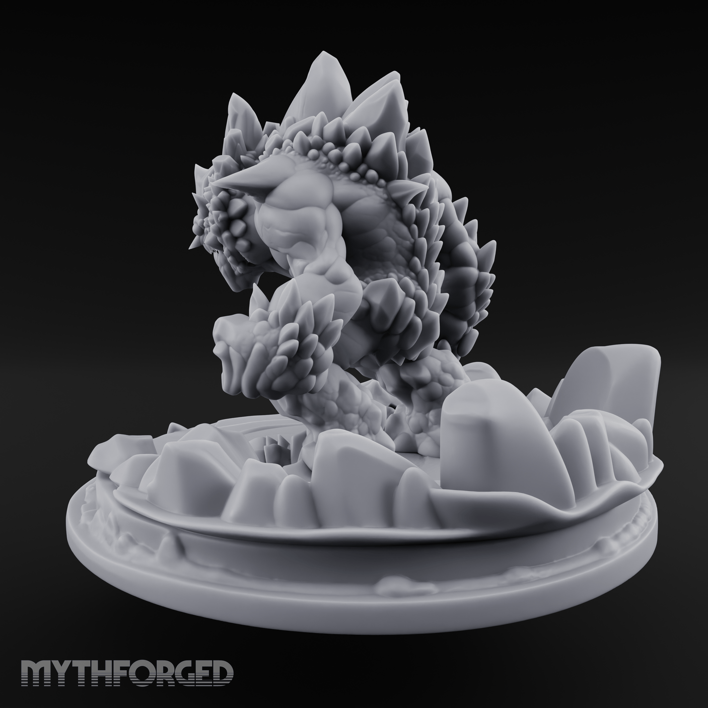 Jagged Awakening Ice Golem Sentinel Miniature for Dungeons and Dragons, Pathfinder or other TTRPGs