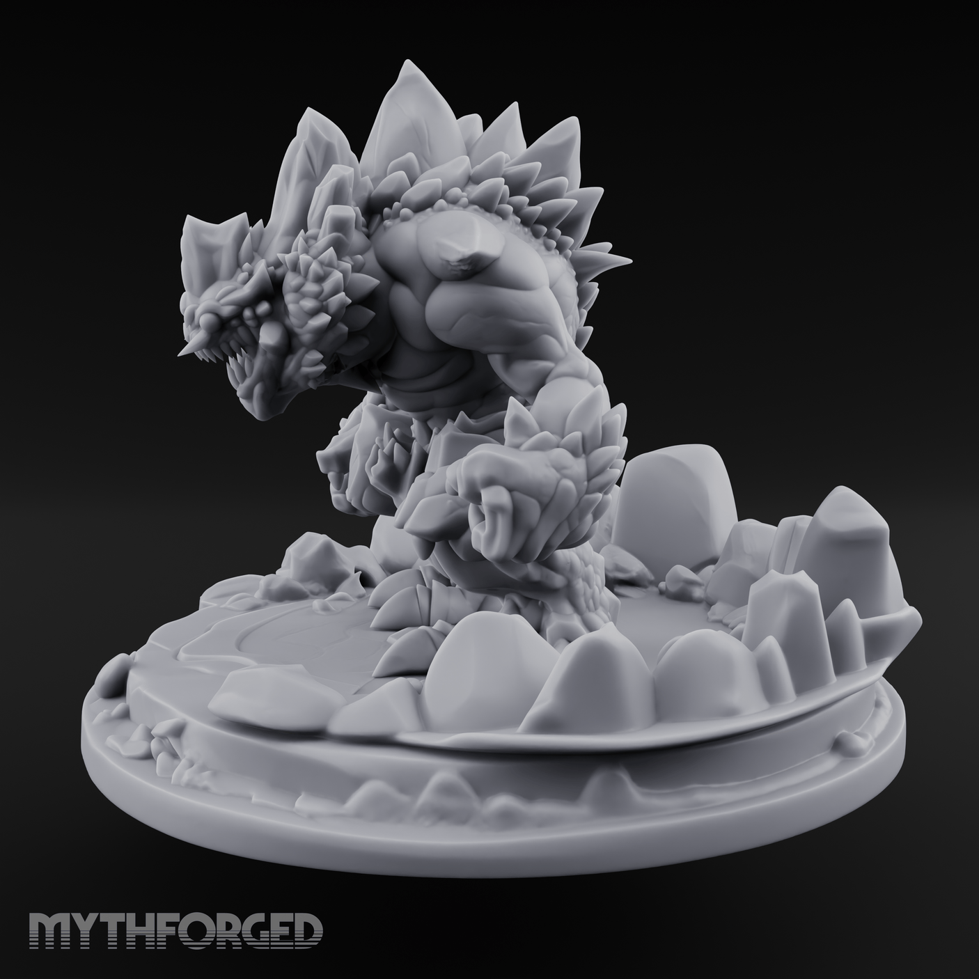 Jagged Awakening Ice Golem Sentinel Miniature for Dungeons and Dragons, Pathfinder or other TTRPGs