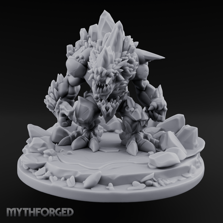 Jagged Awakening Ice Golem Sentinel Miniature for Dungeons and Dragons, Pathfinder or other TTRPGs